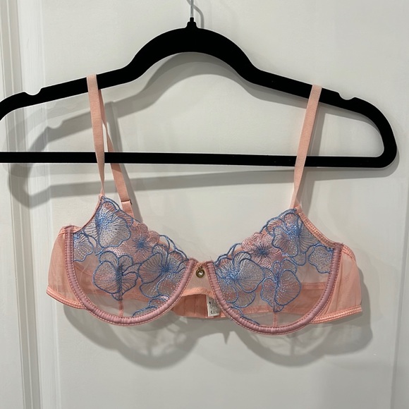 Other - Women’s Pink and Baby Blue Lace Bra - see through - Medium